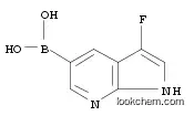 Molecular Structure of 1111637-69-4 (Boronic acid, B-(3-fluoro-1H-pyrrolo[2,3-b]pyridin-5-yl)-)